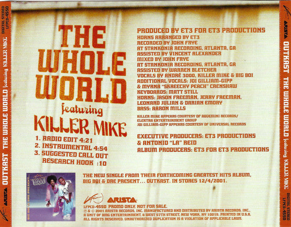 Outkast featuring Killer Mike : The Whole World (CD, Single, Promo)