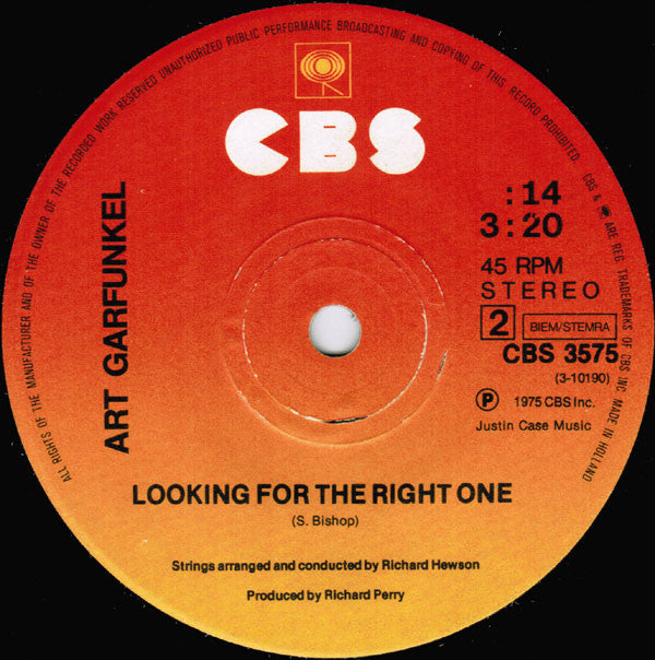 Art Garfunkel : I Only Have Eyes For You (7", Single)