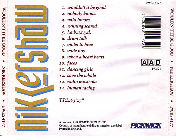 Nik Kershaw : Wouldn't It Be Good (CD, Comp)