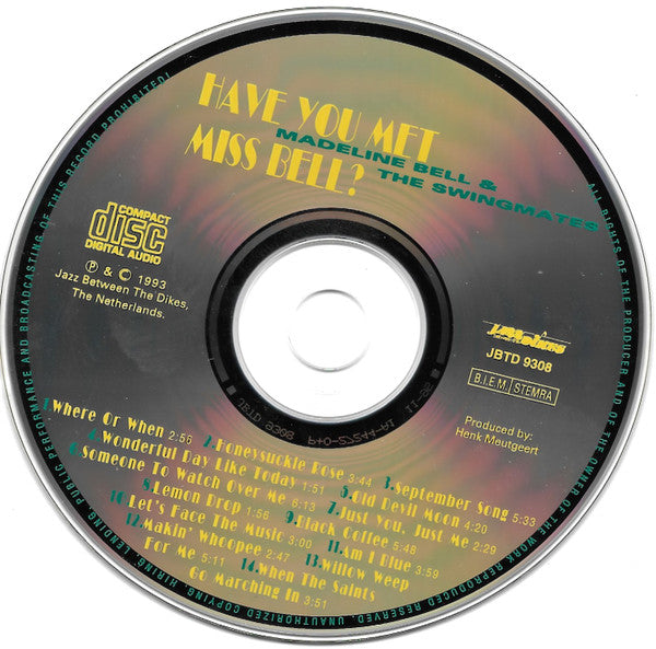 Madeline Bell & Bernard Berkhout's Swingmates : Have You Met Miss Bell? (CD, Album)
