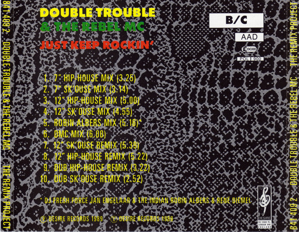 Double Trouble & Rebel MC : Just Keep Rockin' (The Remix Project) (CD, Maxi)