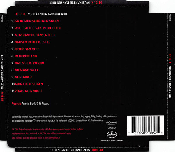 De Dijk : Muzikanten Dansen Niet (CD, Album)