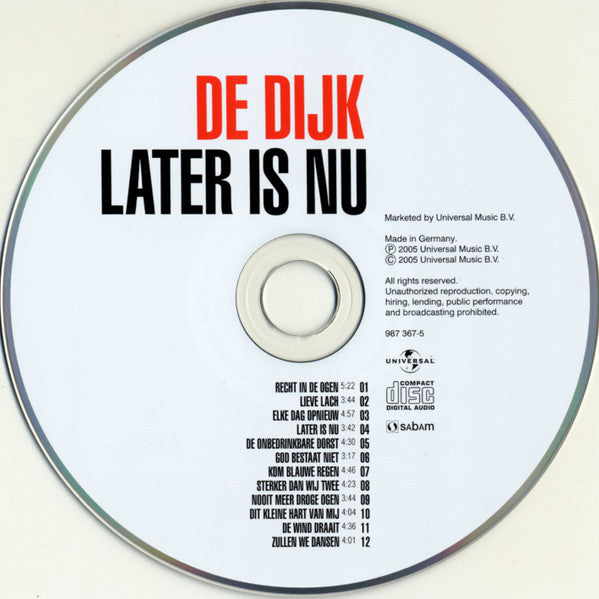 De Dijk : Later Is Nu (CD, Album)