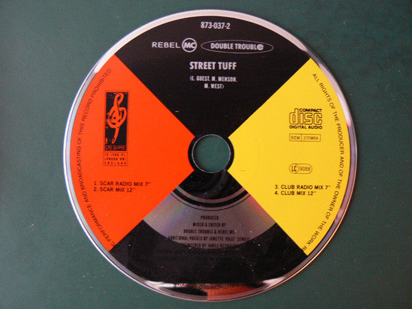 Double Trouble & Rebel MC : Street Tuff (CD, Single, Car)