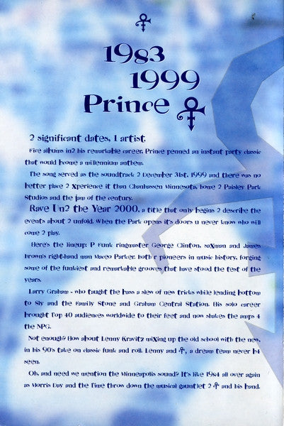 The Artist (Formerly Known As Prince) : Rave Un2 The Year 2000 (DVD-V, Multichannel, PAL)