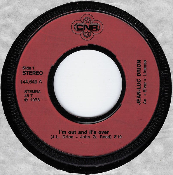 Jean-Luc Drion : I'm Out And It's Over (7", Single)