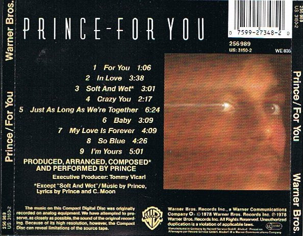Prince : For You (CD, Album, RE)