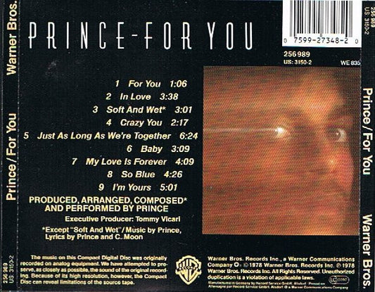 Prince : For You (CD, Album, RE)