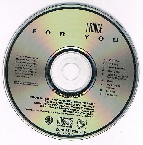 Prince : For You (CD, Album, RE)