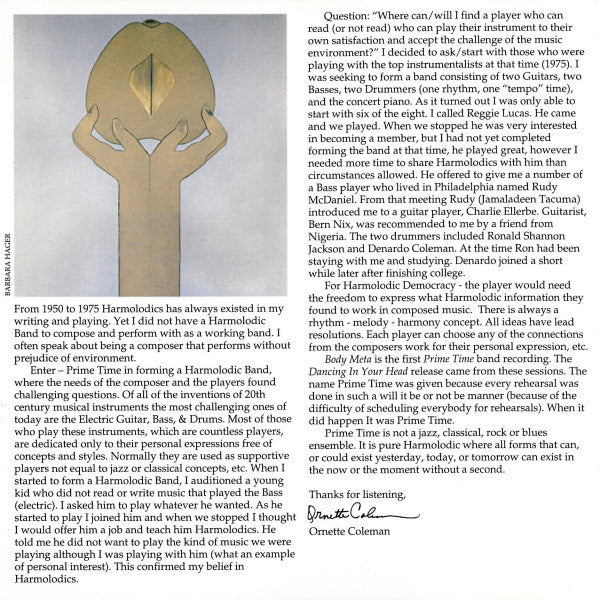 Ornette Coleman : Body Meta (CD, Album, RE, RM)