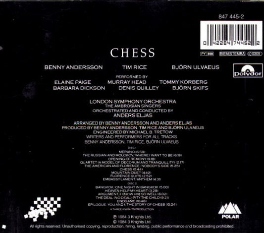 Benny Andersson, Tim Rice, Björn Ulvaeus : Chess (2xCD, Album, RE)