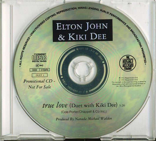 Elton John & Kiki Dee : True Love (CD, Single, Promo)