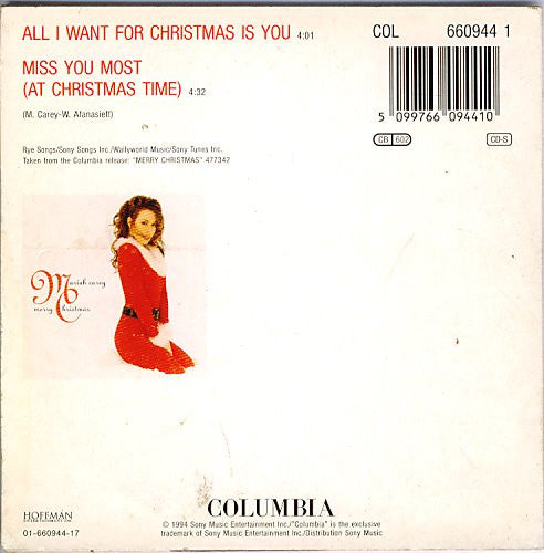 Mariah Carey : All I Want For Christmas Is You (CD, Single, Car)