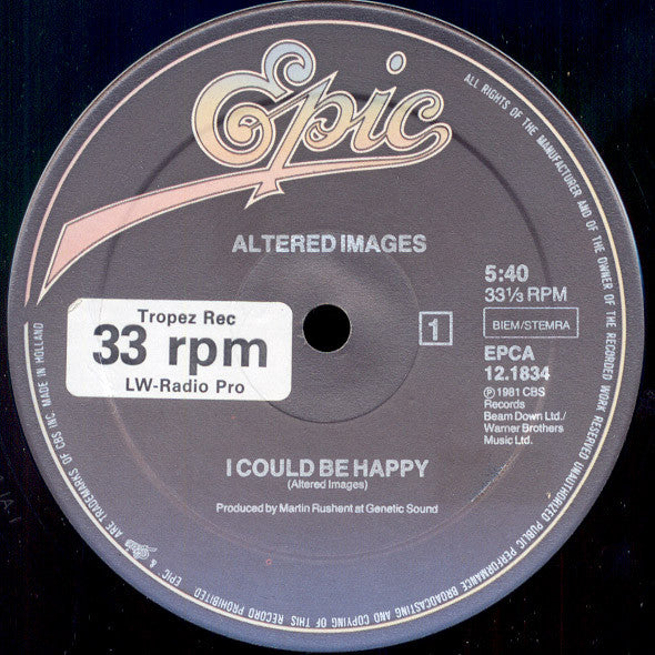 Altered Images : I Could Be Happy (12", Single)