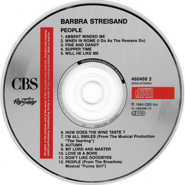 Barbra Streisand : People (CD, Album, RE)