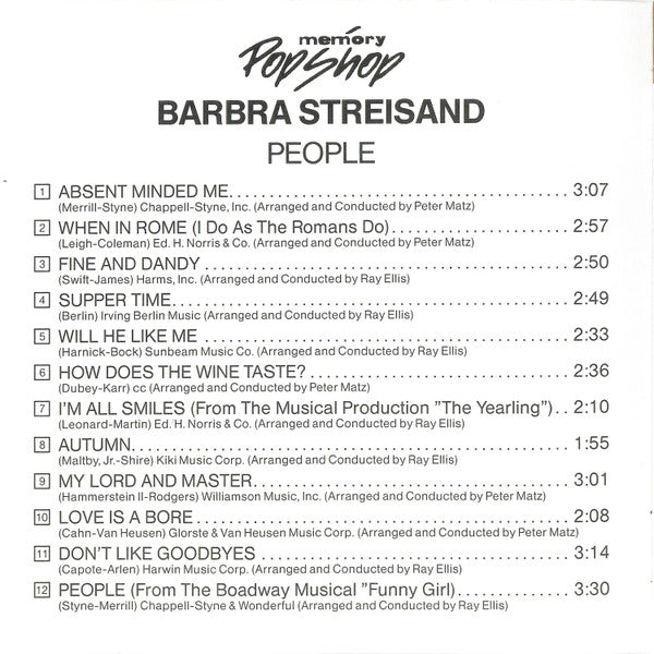 Barbra Streisand : People (CD, Album, RE)