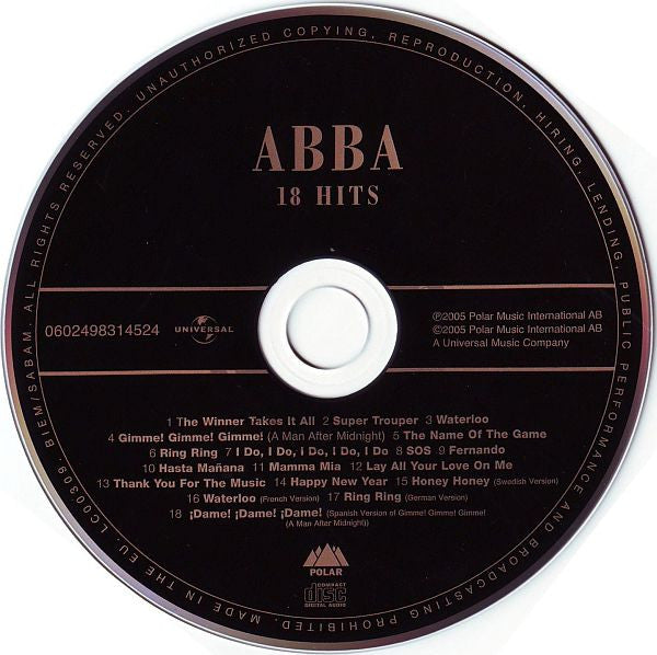 ABBA : 18 Hits (CD, Comp, RM)