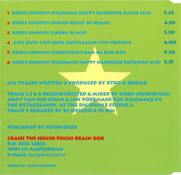 Hocus Pocus : Here's Johnny! ('96 Remixes) (CD, Maxi)