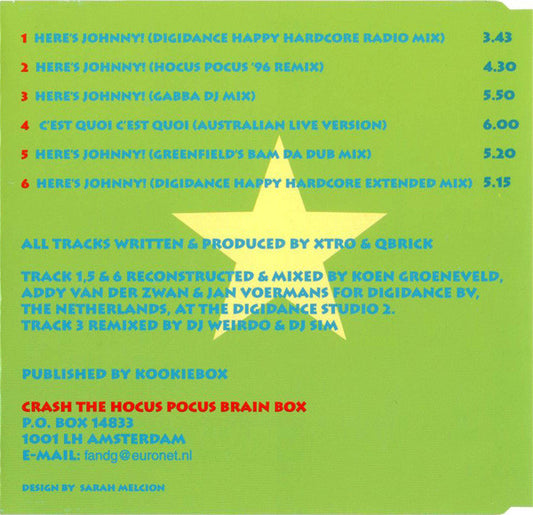 Hocus Pocus : Here's Johnny! ('96 Remixes) (CD, Maxi)