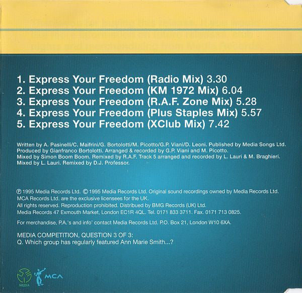Anticappella : Express Your Freedom (CD, Single)