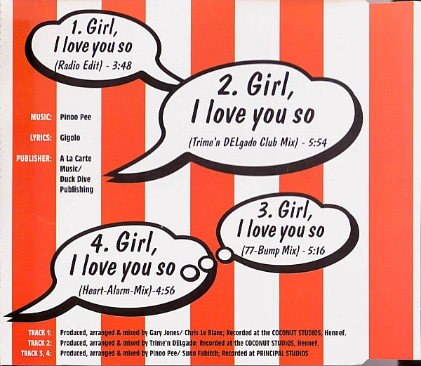 Black Baron : Girl, I Love You So (CD, Maxi)
