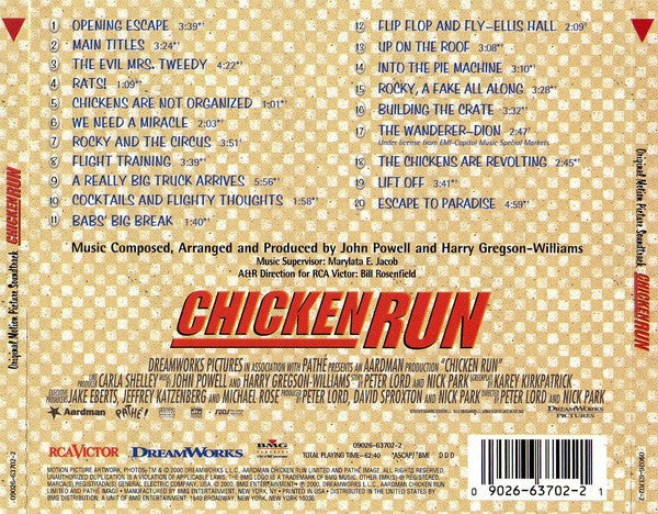 John Powell And Harry Gregson-Williams : Chicken Run (Original Motion Picture Soundtrack) (CD, Album)
