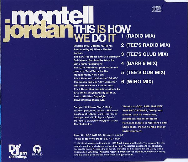 Montell Jordan : This Is How We Do It (CD, Single)
