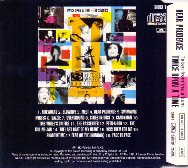 Siouxsie & The Banshees : Dear Prudence (CD, Single, Promo)
