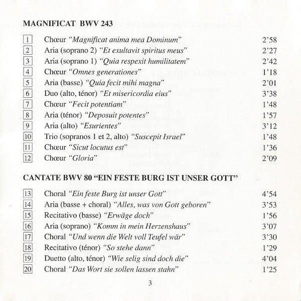 J.S. Bach* - Barbara Schlick • Agnès Mellon • Gérard Lesne • Howard Crook • Peter Kooy* • La Chapelle Royale • Collegium Vocale • Philippe Herreweghe : Magnificat BWV 243 (CD, Album)