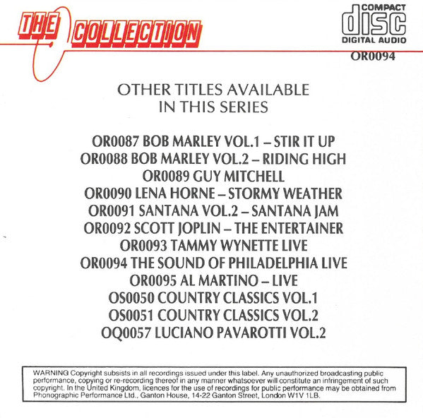 Various : The Sound Of Philadelphia - Live (CD, Comp)