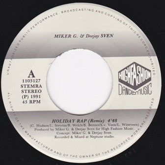 MC Miker G. & DJ Sven : Holiday Rap (Remix) (7")