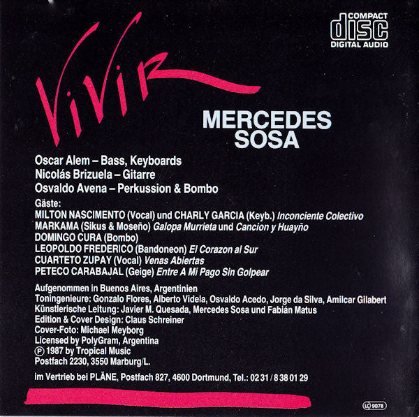 Mercedes Sosa : Vivir (CD, Comp)