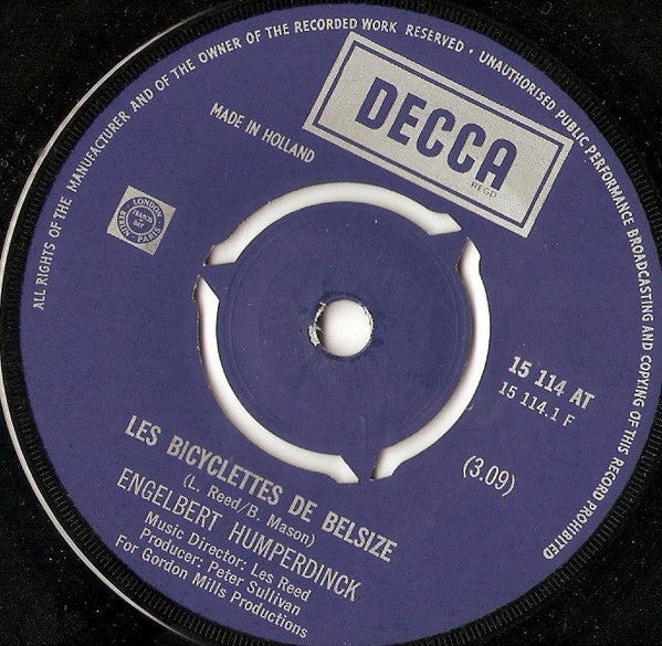 Engelbert Humperdinck : Les Bicyclettes De Belsize (7", Single)