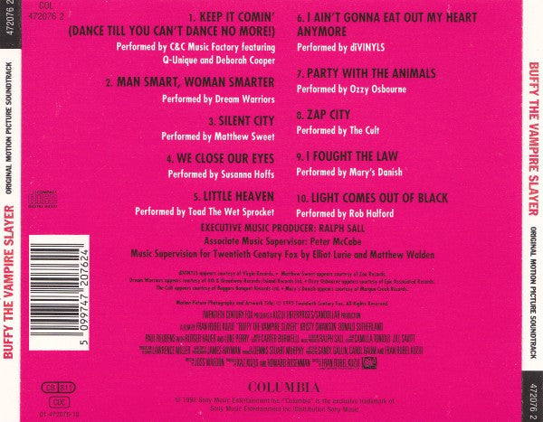 Various : Buffy The Vampire Slayer (Original Motion Picture Soundtrack) (CD, Comp)