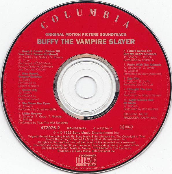 Various : Buffy The Vampire Slayer (Original Motion Picture Soundtrack) (CD, Comp)