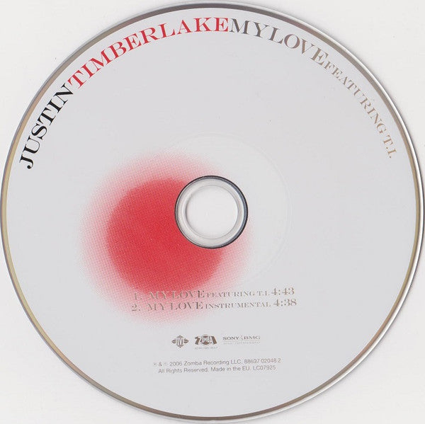 Justin Timberlake Featuring T.I. : My Love (CD, Single, Car)