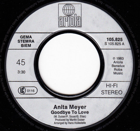 Anita Meyer : Goodbye To Love (7", Single)