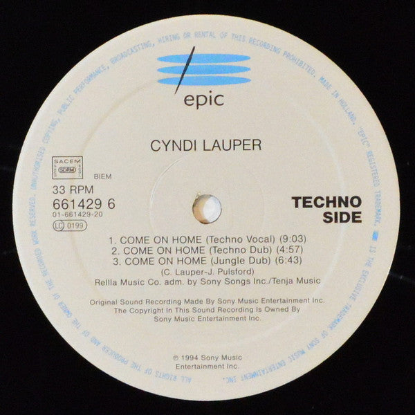 Cyndi Lauper : Come On Home - Dance (12", Single)