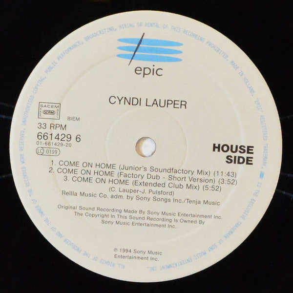 Cyndi Lauper : Come On Home - Dance (12", Single)