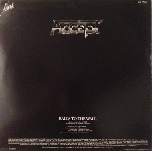 Accept : Balls To The Wall (LP, Album)