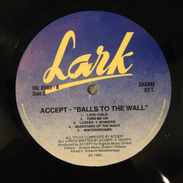 Accept : Balls To The Wall (LP, Album)