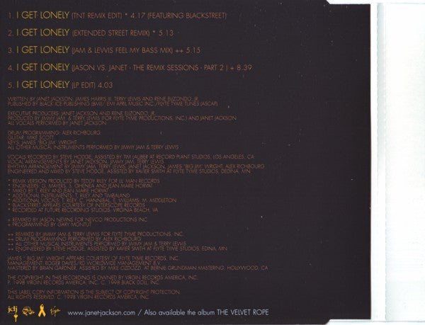 Janet Jackson : I Get Lonely (CD, Single)