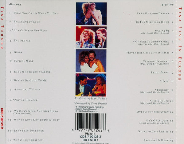 Tina Turner : Tina Live In Europe (2xCD, Album, RP)