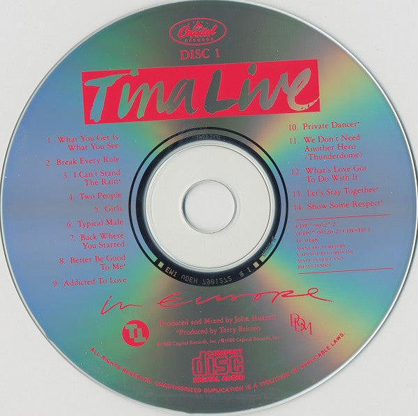 Tina Turner : Tina Live In Europe (2xCD, Album, RP)