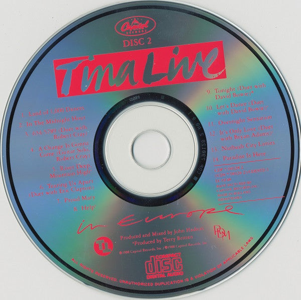 Tina Turner : Tina Live In Europe (2xCD, Album, RP)