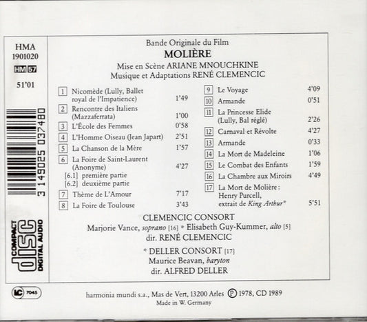 René Clemencic : Molière (Musique originale du film d'Ariane Mnouchkine) (CD)