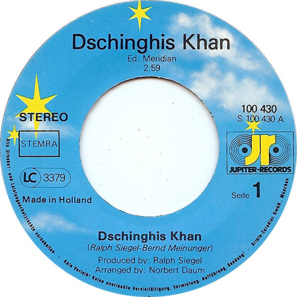Dschinghis Khan : Dschinghis Khan / Sahara (7", Single, CBS)
