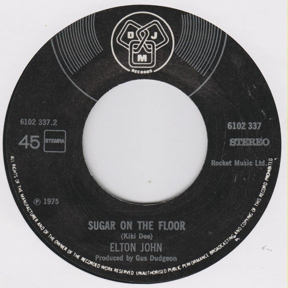Elton John : Island Girl / Sugar On The Floor (7", Single)