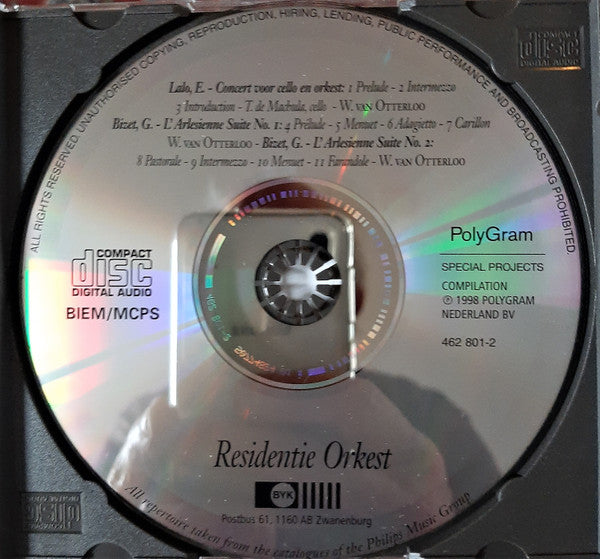 Residentie Orkest, Willem Van Otterloo, Tibor De Machula : Werken van E.Lalo & G. Bizet (CD)