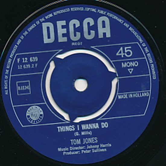 Tom Jones : I'll Never Fall In Love Again (7", Single)